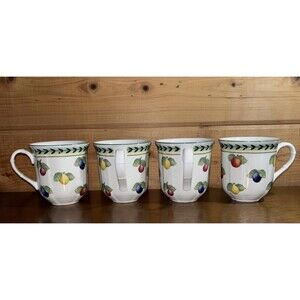 Villeroy & Boch French Garden Fleurence Mugs Cups Set of 4 - 3 1/2 "